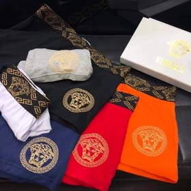 Versace Men's stylish printed logo solid color underwear boxer 3pcs-2364