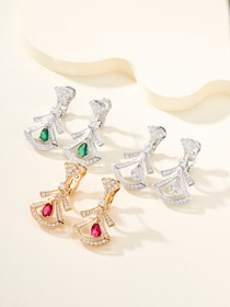 Bulgari diamond mini skirt water drop jewelry show earrings-3607