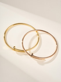 Cartier diamond-free nail thin bracelet-3974