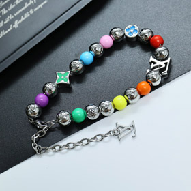 Louis Vuitton LV adjustable lobster clasp embellished letter flower bracelet-4003