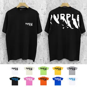 Purple Brand Brushstroke Print Short Sleeve T-shirt-6629  